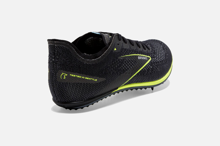 Brooks Israel ELMN8 v8 Spikes Shoes Mens - Black/Green - YAE-598340